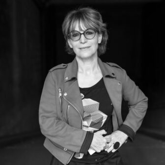 Black and white photo of Agnès Callamard