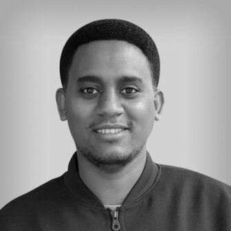 black and white photograph of Yohannes Eneyew Ayalew