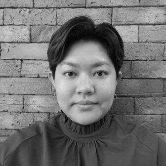 Black and white photo of Aye Min Thant