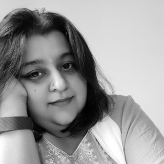 Black and white photo of Itika Sharma Punit