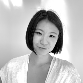 Black and white photo of Jane Chung